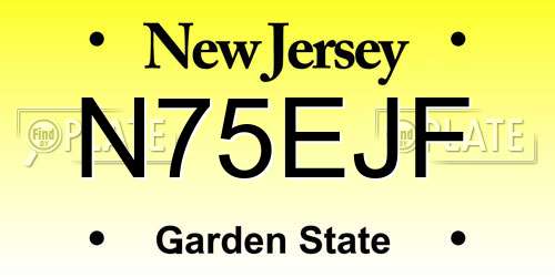 N75EJF New Jersey License Plate