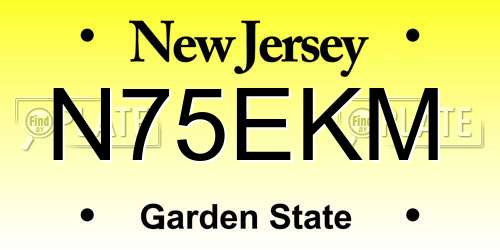 N75EKM New Jersey License Plate