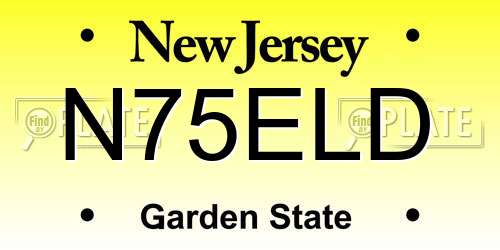N75ELD New Jersey License Plate