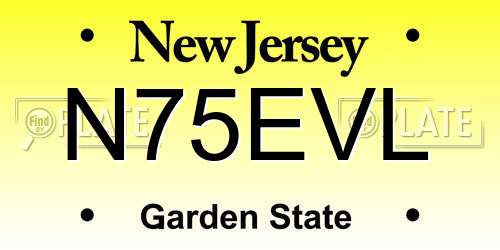 N75EVL New Jersey License Plate