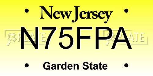 N75FPA New Jersey License Plate