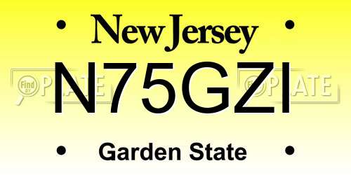 N75GZI New Jersey License Plate