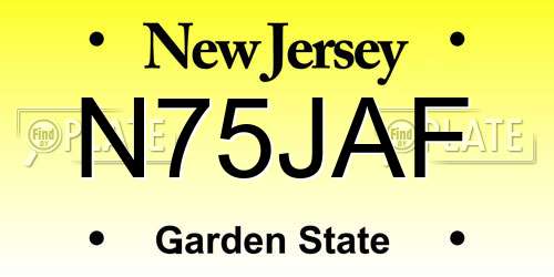 N75JAF New Jersey License Plate