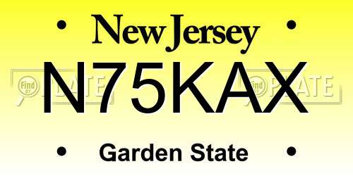N75KAX New Jersey License Plate