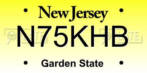 N75KHB New Jersey License Plate