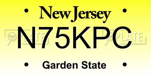 N75KPC New Jersey License Plate