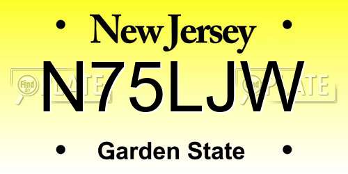 N75LJW New Jersey License Plate