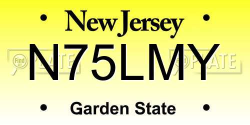 N75LMY New Jersey License Plate