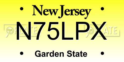 N75LPX New Jersey License Plate