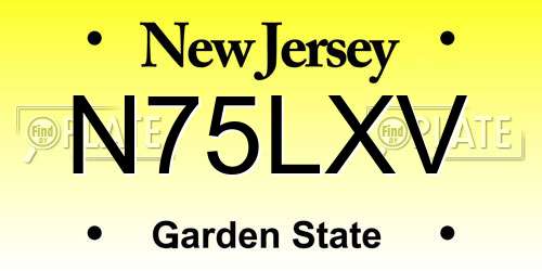 N75LXV New Jersey License Plate