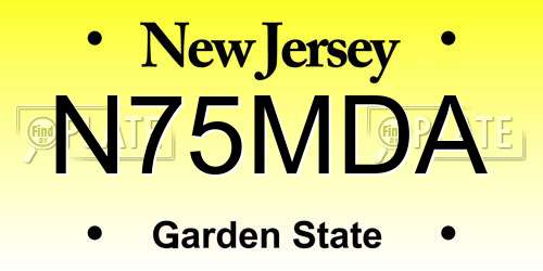 N75MDA New Jersey License Plate