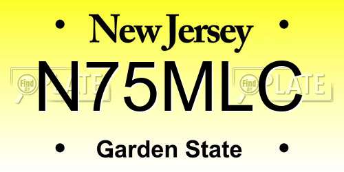 N75MLC New Jersey License Plate