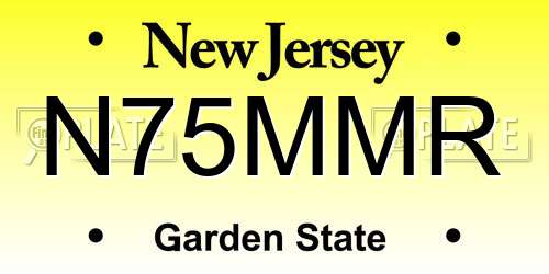 N75MMR New Jersey License Plate