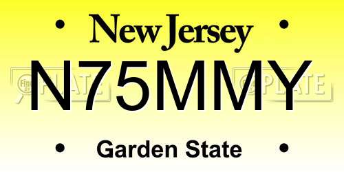 N75MMY New Jersey License Plate