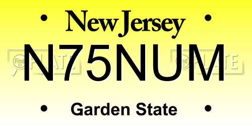 N75NUM New Jersey License Plate