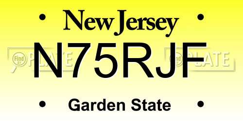 N75RJF New Jersey License Plate