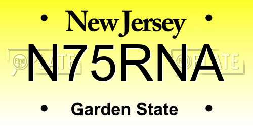N75RNA New Jersey License Plate