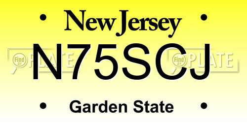 N75SCJ New Jersey License Plate