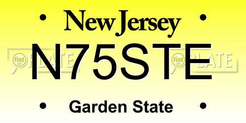 N75STE New Jersey License Plate