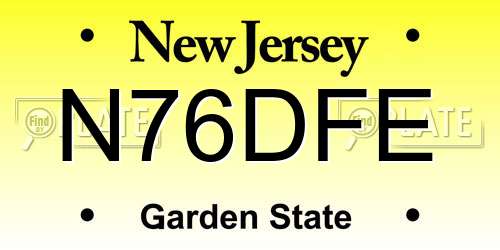 N76DFE New Jersey License Plate