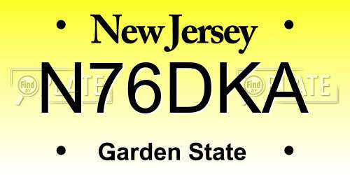 N76DKA New Jersey License Plate
