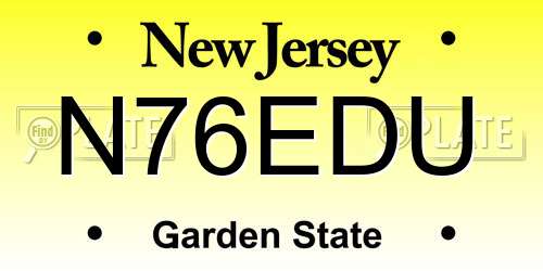 N76EDU New Jersey License Plate