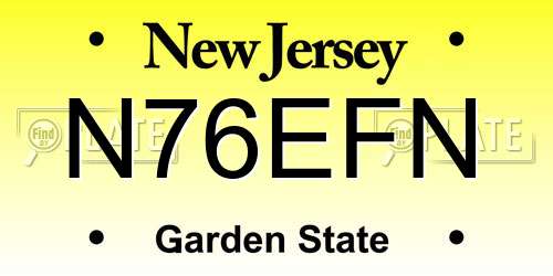 N76EFN New Jersey License Plate
