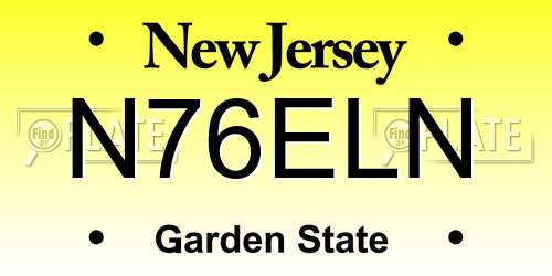 N76ELN New Jersey License Plate
