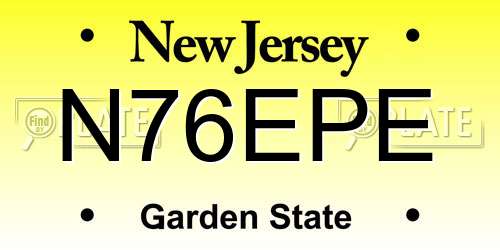N76EPE New Jersey License Plate