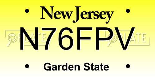 N76FPV New Jersey License Plate