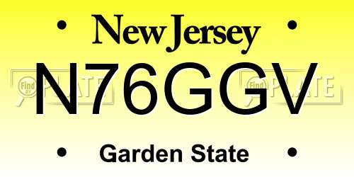 N76GGV New Jersey License Plate