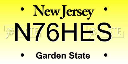 N76HES New Jersey License Plate
