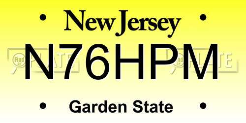 N76HPM New Jersey License Plate