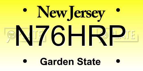 N76HRP New Jersey License Plate