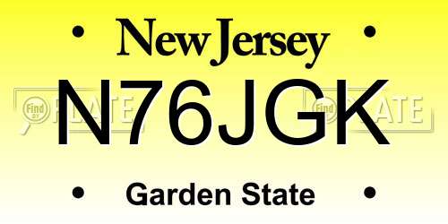 N76JGK New Jersey License Plate