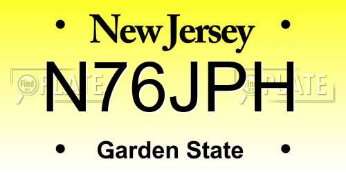 N76JPH New Jersey License Plate