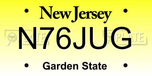 N76JUG New Jersey License Plate