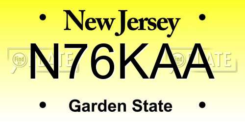 N76KAA New Jersey License Plate
