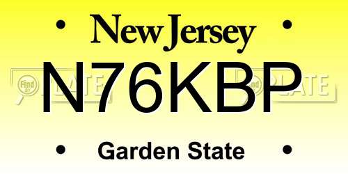 N76KBP New Jersey License Plate