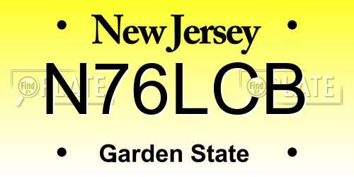 N76LCB New Jersey License Plate