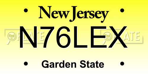 N76LEX New Jersey License Plate
