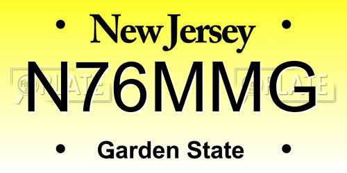 N76MMG New Jersey License Plate