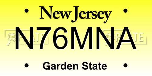 N76MNA New Jersey License Plate