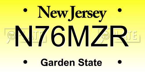 N76MZR New Jersey License Plate