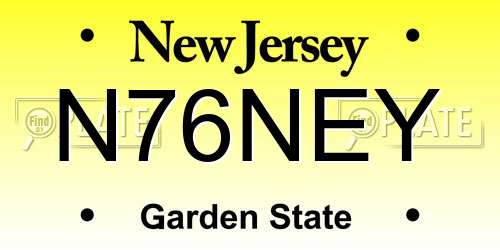 N76NEY New Jersey License Plate