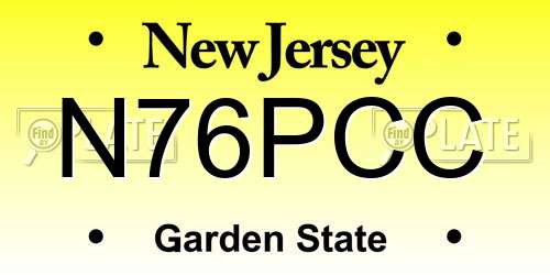 N76PCC New Jersey License Plate