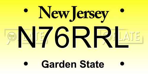 N76RRL New Jersey License Plate