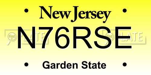N76RSE New Jersey License Plate