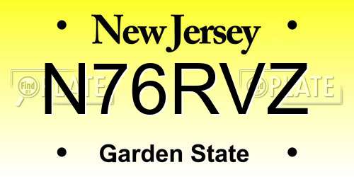 N76RVZ New Jersey License Plate