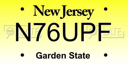 N76UPF New Jersey License Plate